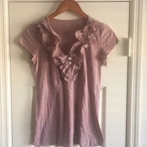 Loft ruffle neck tee - never worn